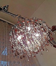 Beau Lustre Style Sciolari Ans 70 Vintage Crystal Chandelier Ø45cm