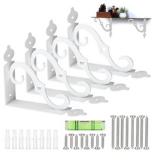 4 Pièces Equerre Fer Forge 140 x 110mm Equerre Etagere Équerre pour Étagere M...