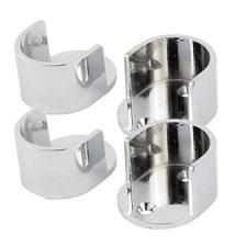 Penderie Métal Tige de Équerre Support De Bride De 25mm De Dia Argent 4Pcs