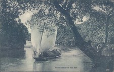 CEYLON Padda barge in full sail 1910s PC