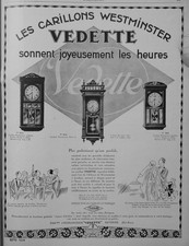 PRESS AD 1926 WESTMINSTER CHIMES STAR RING THE HOURS