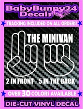 The Minivan two in the front five in the back hand Car Van Vinyl Decal Sticker