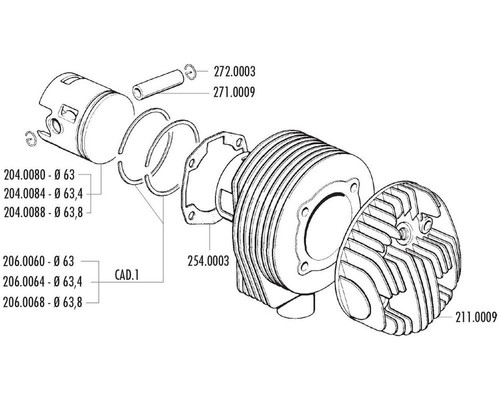 Kit piston polini - piston,