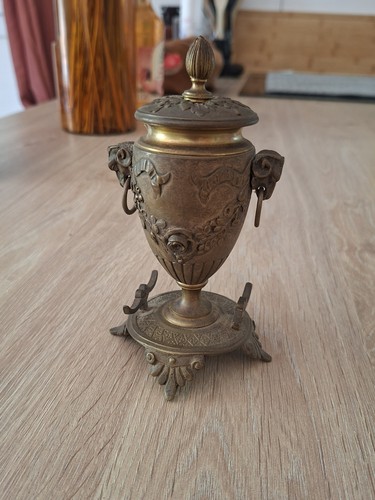 Ancien encrier urne bronze - urne,