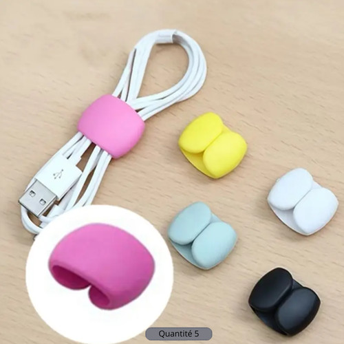 Attache câbles silicone - 5, attache-câbles