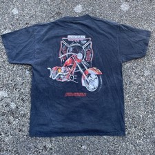 American Chopper Firebike Faded Black T-Shirt Short Sleeve Biker Moto Men's XL