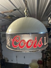 Vintage COORS LIGHT Pool Bar Table Poker Round Hanging Light Works!!