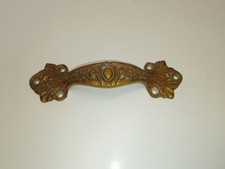Vintage Solid Brass Drawer Handle / Furniture - Art Nouveau Style / Classi
