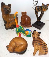 6 Beaux chats en bois pour
