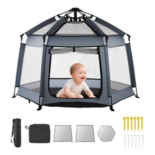 VEVOR Parc Bébé Jeu Pliable Pop-up Portable 150x150 cm avec Auvent Pare-soleil