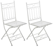 Lot de 2 Chaises de jardin pliables Asina en fer forgé pour Terrasse Ou Balcon