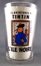 Tintin - Amora 1994 Mustard Glass - Tintin The Black Island