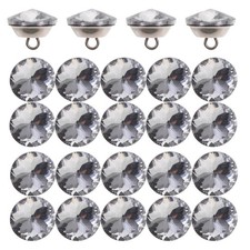  100 boutons strass cristal 20 mm : boutons capitonnage transparents avec boucle