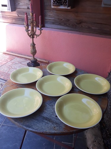 Lot assiettes creuses jaune - 6,