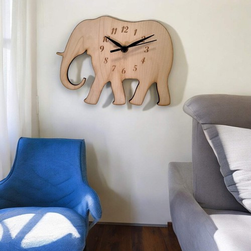Horloge éléphant bois - en,