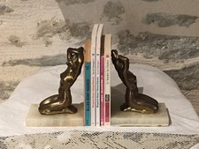 Paire de serre-livres marbre et régules