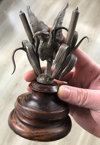 Sculpture heron oiseau bronze - oiseau,