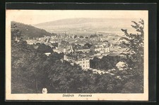 Old postcard Diekirch, general view with the church 