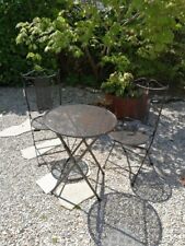 Ensemble de mobilier de jardin Broder marron foncé en métal table de jardin c...
