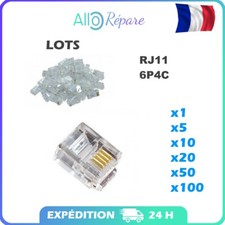 Connecteur à sertir RJ11 6P4C Modulaire Prise Téléphone Jack Connecteur