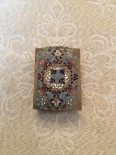 Antique Enameled Brass Matchbox Case