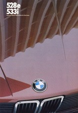 1982 BMW 5 Series E28 533i 528 E Saloon Vintage Brochure Brochure USA 80