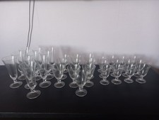 lot of 32 old glasses signed Daum France model ORVAL