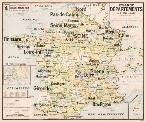 Carte départements régions - ,