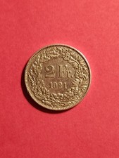 2 frcs suisse de 1921 en