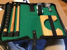 Portable Collapsible Practice Putter 3 Piece Golf Set w/Case Office Travel 