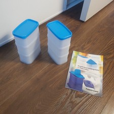 tupperware empilodeco rectangulaire bleu et son livre livret de recettes