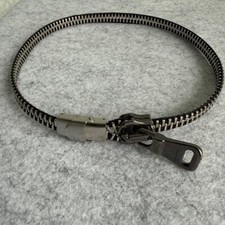 Hugo Boss Stainless Steel Zipper Chain Necklace 17" Edgy costume jewelry HTF