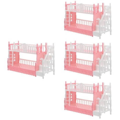 Miniature doll house pink bunk - house,