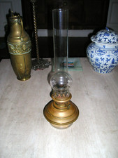 ANTIQUE OIL LAMP - COSMOS & BRENNER - GLASS TANK - WICK