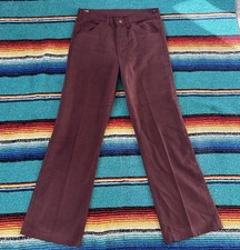 1970s Vintage LEE Riders Stay Pressed Burgundy Houndstooth Pants