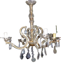 antique French droplet glass chandelier tassel antique crystal chandelier 4 arms