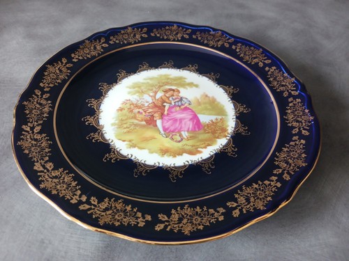 Assiette limoges bleu décor