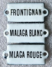 Frontignan enamel plate, white & red painting for craft furniture 3.7x1.5cm