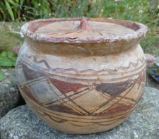 Berber pottery pot pot covered pot old Kabyle condition wear of use 15X21cm