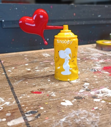 Spray jaune snoopy coeur - jaune,
