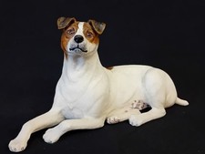 Danbury Mint 'Jack Russell - laying'. By Anne Richmond. 8" Wide. 4.75" Tall. GC.