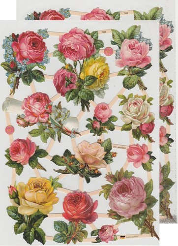 Chromo décroupis roses - chromo,