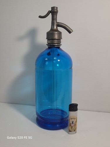 Siphon ancien cristal bleu - ancien,