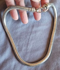 Gros collier " Snake - Serpent " argent massif 800 - homme 45,8 cm 158 gr