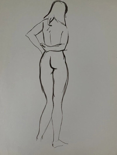 Très beau dessin féminin - nu,