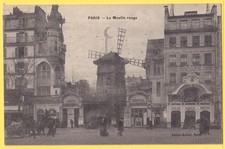 Old postcard Paris Le MOULIN ROUGE Parisian Cabaret CRESCENT by Moon Mosesco Portraitist