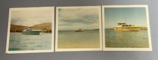 LOT OF 3 OLD SMALL PHOTOGRAPHS 9X9CM NAUTICAL COLLECTION YACHT BOAT
