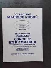 PARTITION -  LOEILLET - Concert en ré maj pour trompette et piano  (JEAN THILDE)
