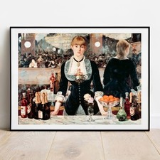Art Imprimé Manet Barre Au Folies-Bergere Giclée Affiche Peinture Mural Art