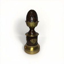 Vtg Bronze Acorn Artichoke Newel Post Finial Polychrome Boule d'Escalier Regency